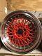 16 Inches Bbs Rs 8j Style Alloy Wheels 4 X 100/ 114.3 Et20 Red Polish