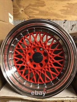 16 Inches BBs Rs 8J Style Alloy Wheels 4 X 100/ 114.3 ET20 Red Polish