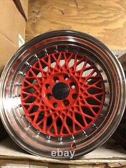 16 Inches BBs Rs 8J Style Alloy Wheels 4 X 100/ 114.3 ET20 Red Polish