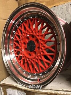 16 Inches BBs Rs 8J Style Alloy Wheels 4 X 100/ 114.3 ET20 Red Polish