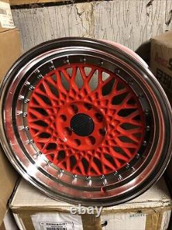 16 Inches BBs Rs 8J Style Alloy Wheels 4 X 100/ 114.3 ET20 Red Polish