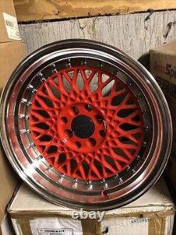 16 Inches BBs Rs 8J Style Alloy Wheels 4 X 100/ 114.3 ET20 Red Polish