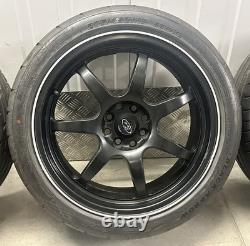 17 BLACK ROTA STYLE ALLOY WHEELS 4x108 7 SPOKE PEUGEOT FORD FIESTA ST CITROEN