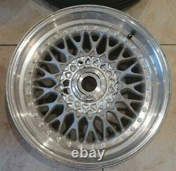 17 Bbs Rs Style Alloy Wheels 4x100 Vw Golf Mk1 Polo Mini Cooper Mx5 Bmw E30 325