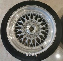 17 Bbs Rs Style Alloy Wheels 4x100 Vw Golf Mk1 Polo Mini Cooper Mx5 Bmw E30 325