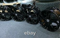 17 Gloss Black VW Polo GTI GTD TCR Style Alloy Wheels 5x100 PCD VW Polo