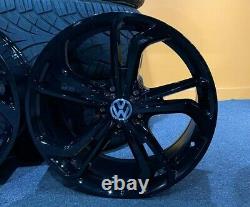 17 Gloss Black VW Polo GTI GTD TCR Style Alloy Wheels 5x100 PCD VW Polo