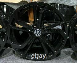 17 Gloss Black VW Polo GTI GTD TCR Style Alloy Wheels 5x100 PCD VW Polo