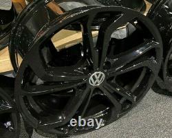 17 Gloss Black VW Polo GTI GTD TCR Style Alloy Wheels 5x100 PCD VW Polo