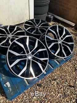 17 Santiago Style Alloy Wheels Only Black/Diamond Cut to fit Volkswagen Golf