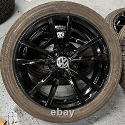 17 VW Golf Pretoria Style Alloy Wheels gloss Black & 225/45/17 Tyres GTI GTD