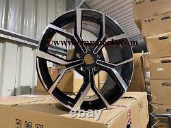 17 VW Polo GTi Faro Style Alloy Wheels Gloss Black Machined VW Polo 5x100