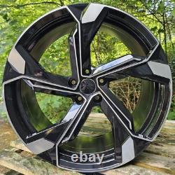 18 Audi E Tron Style Alloy Wheels Black Polished A3 A4 Golf 5x112 7 7.5 8