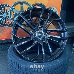 18 Audi New RS4 Style alloy wheels Gloss Black & 225/40/18 tyres for Audi A3