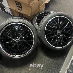 18 Audi Sline Style Gloss Black Alloy Wheels & 225/40/18 Tyres Audi A3