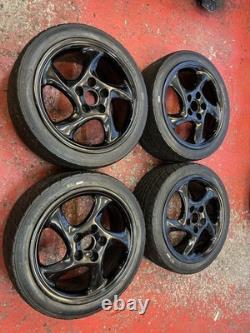 18 Cup 3 Porsche 911 Turbo Twist Style 8.5x18 5x130 Alloy Wheels + Track Tyres