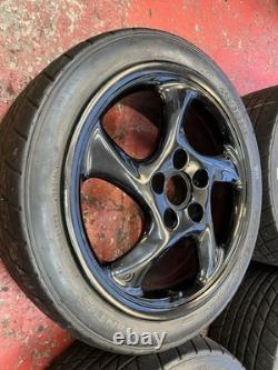 18 Cup 3 Porsche 911 Turbo Twist Style 8.5x18 5x130 Alloy Wheels + Track Tyres