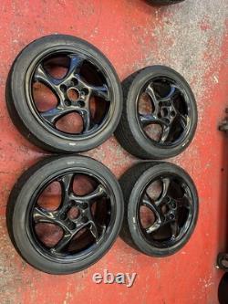 18 Cup 3 Porsche 911 Turbo Twist Style 8.5x18 5x130 Alloy Wheels + Track Tyres