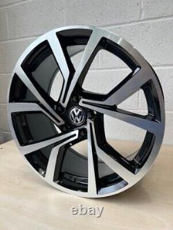 18 Gloss Black & Polished VW Clubsport Style Alloy Wheels Brand New Boxed