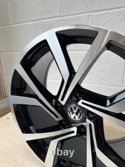 18 Gloss Black & Polished VW Clubsport Style Alloy Wheels Brand New Boxed
