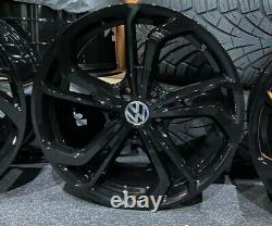 18 Gloss Black VW Golf GTI TCR Style Alloy Wheels Golf Caddy Tiguan + more