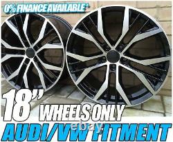 18 Golf GTI Dallas Style Alloy Wheels Gloss Black Machined VW MK5 MK6 MK7 5x112