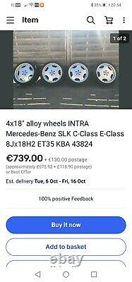 18 Mercedes AMG Monoblock Style Alloy Wheels by Intra Germany 5x112 A C E Class