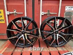18 Milton GTD Style Alloy Wheels Only Black/Pol for Volkswagen Golf Mk5 Mk6 Mk7