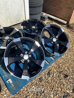 18 New RS3 Style Alloy Wheels Only Black/Polished to fit Audi A3 (2004-onwards)