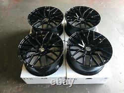 18 R8 V10 Style Alloy Wheels To Fit Audi A3 A4 A6 Vw Seat 5x112 8j Gloss Black