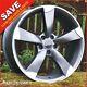 18 Rotor Mg Style Alloy Wheels X4 Tyres Fits Audi A3 A4 A6 Tt Pcd 5x112