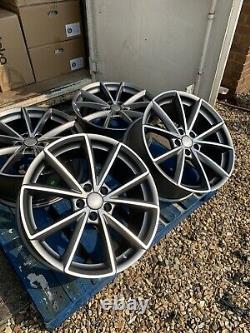 18 RS4 Style Alloy Wheels Only Satin Grey/Diamond Cut to fit Audi A3 (2004-on)