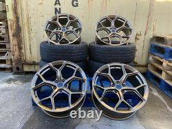 18 RS5 Style ALLOY WHEELS + TYRES Fits AUDI A3 A4 A6 TT GOLF CADDY CUPRA GM BRZ