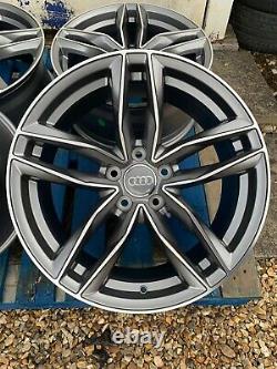 18 RS6 Style Alloy Wheels Only Satin Grey/Diamond Cut to fit Audi A4 (B8 & B9)