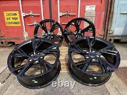 18 TTRS RS6E Rotor Style Alloy Wheels GLOSS BLACK Audi A3 A4 A6 A8 5x112