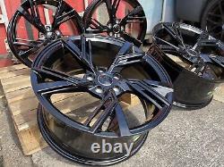 18 TTRS RS6E Rotor Style Alloy Wheels GLOSS BLACK Audi A3 A4 A6 A8 5x112