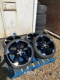 18 TTRS Rotor Arm Style Alloy Wheels & Tyres Black/Diamond Cut to fit Audi A1