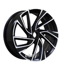18 VW Golf Adelaide Style Alloy Wheels X4 Black Machined MK5 6 7 Audi A3