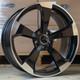 18/vw Golf Mk5/6/7/8/gloss Black/machined Edge/rs3 Rotor Style/alloy Wheels X4