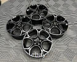 18 VW Golf Queenstown Style Alloy Wheels Gloss Black Machined MK5 6 7 Audi A3