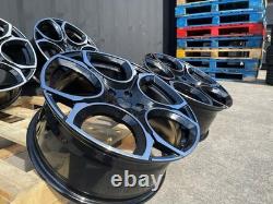 18 VW Golf Queenstown Style Alloy Wheels Gloss Black Polished MK6 7 8 Audi A3