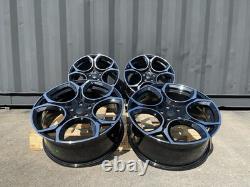 18 VW Golf Queenstown Style Alloy Wheels Gloss Black Polished MK6 7 8 Audi A3