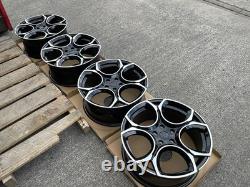 18 VW Golf Queenstown Style Alloy Wheels Gloss Black Polished MK6 7 8 Audi A3