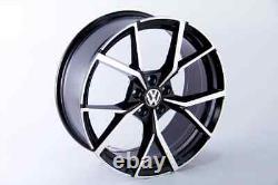 18 VW Golf R Estoril Style Alloy Wheels Gloss Black Audi A3 / SEAT LEON
