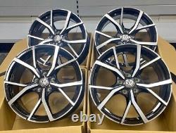 18 VW Golf R Estoril Style Alloy Wheels Gloss Black Audi A3 / SEAT LEON