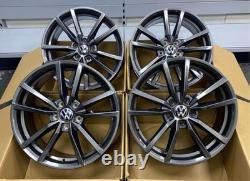 18 VW Golf R Pretoria Style Alloy Wheels Gloss Gun Metal Golf MK5 MK6 MK7 MK7.5