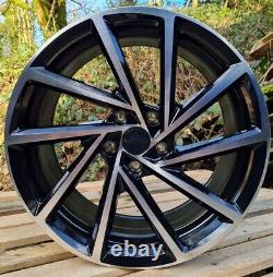 18 VW Golf Spielberg Style Alloy Wheels Gloss Black Polished MK5 MK6 MK7 MK7.5
