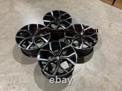 18 VW Polo GTi Faro Style Alloy Wheels Gloss Black Machined Skoda Fabia 5x100