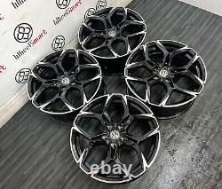 18 VW R LINE STYLE ALLOY WHEELS 5 x 112 GLOSS BLACK/DIAMOND CUT