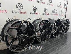 18 VW R LINE STYLE ALLOY WHEELS 5 x 112 GLOSS BLACK/DIAMOND CUT